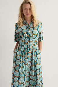 Wild Liquorice Shirt Dress in Painted Marigold Dark Wreckage