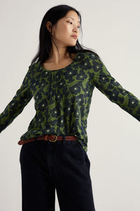 Seasalt Penhollow Top in Anemone Sketch Cedar Green