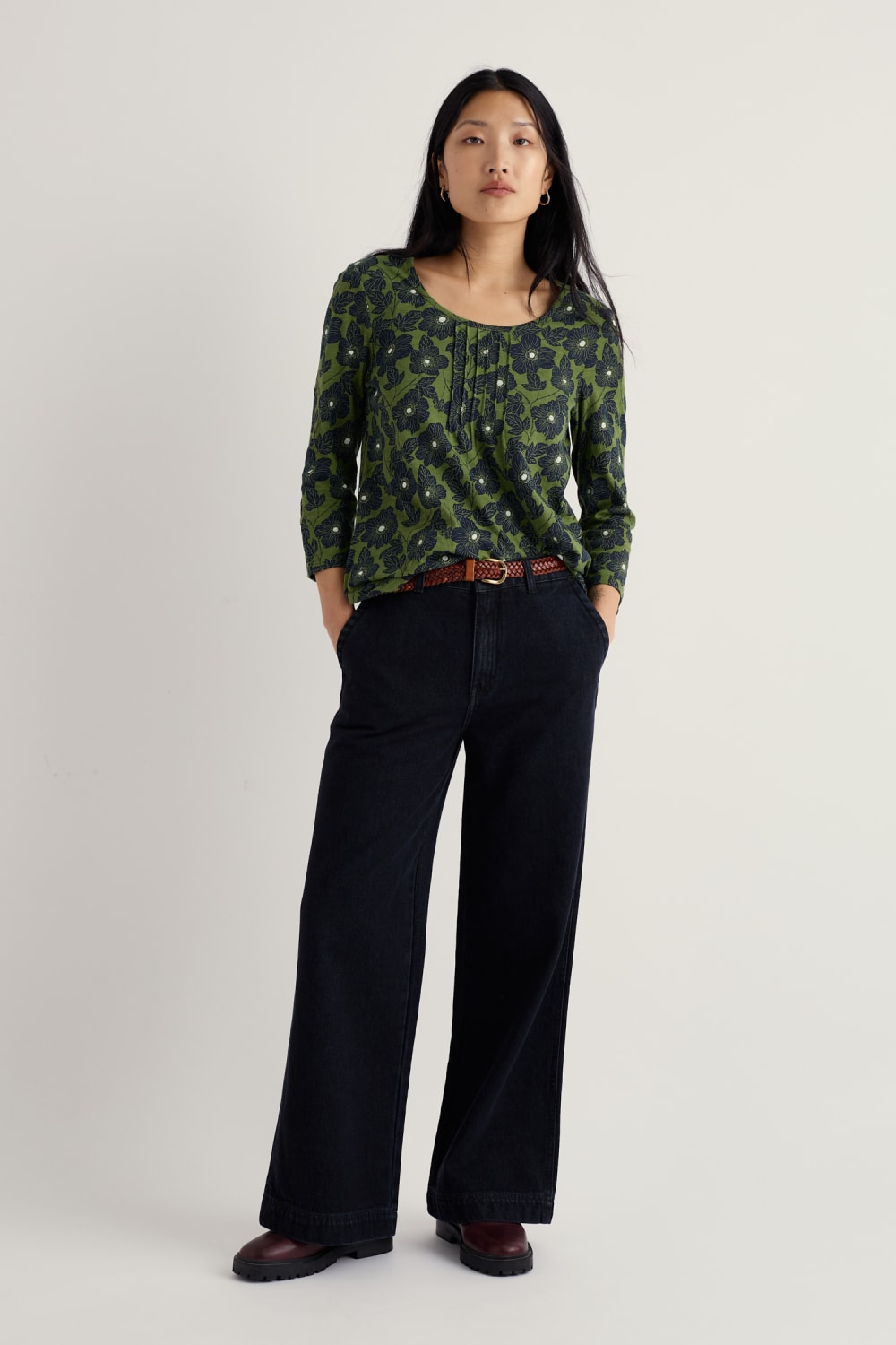 Seasalt Penhollow Top in Anemone Sketch Cedar Green