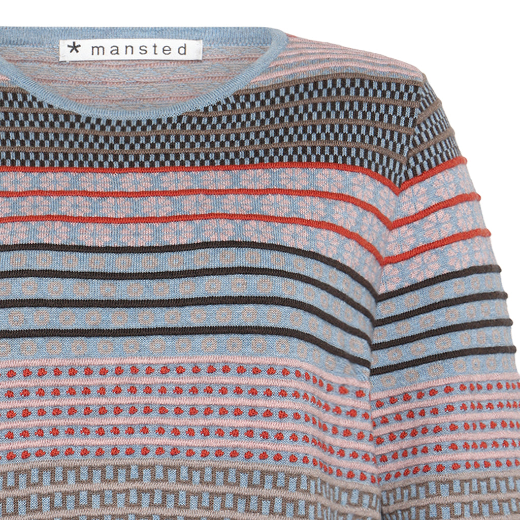 Mansted Bebe M/C Maze Crew Neck Jumper in Denim or Walnut