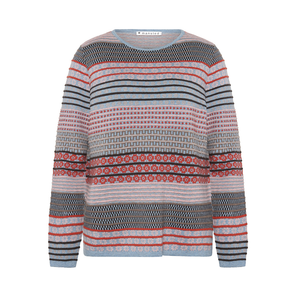 Mansted Bebe M/C Maze Crew Neck Jumper in Denim or Walnut