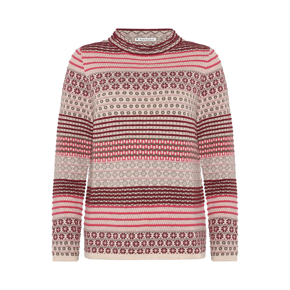 Mansted Beck M/C Maze Funnel Jumper in Navy or Oat