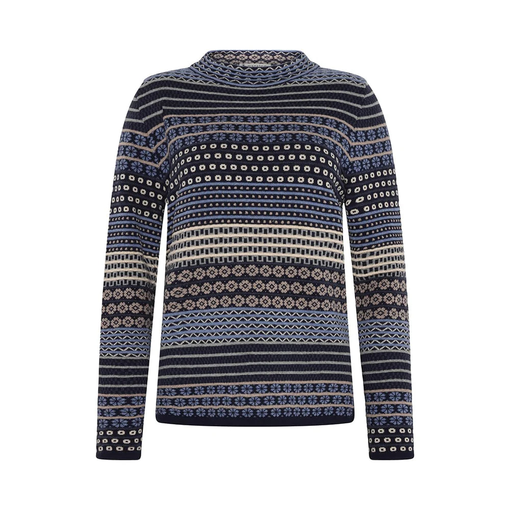 Mansted Beck M/C Maze Funnel Jumper in Navy or Oat