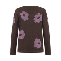 Mansted Bliss Eco Bloom Crew Jumper in Dark Brown