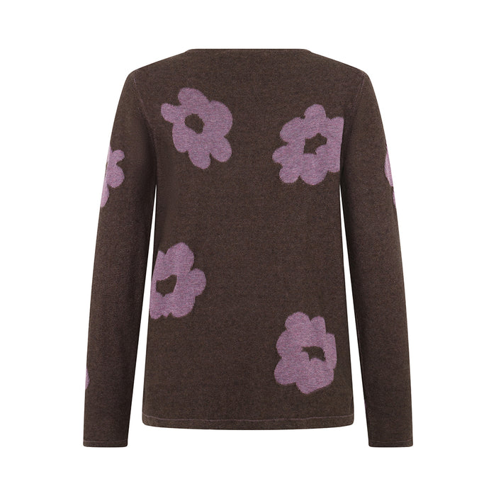 Mansted Bliss Eco Bloom Crew Jumper in Dark Brown