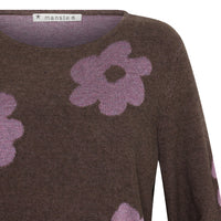 Mansted Bliss Eco Bloom Crew Jumper in Dark Brown