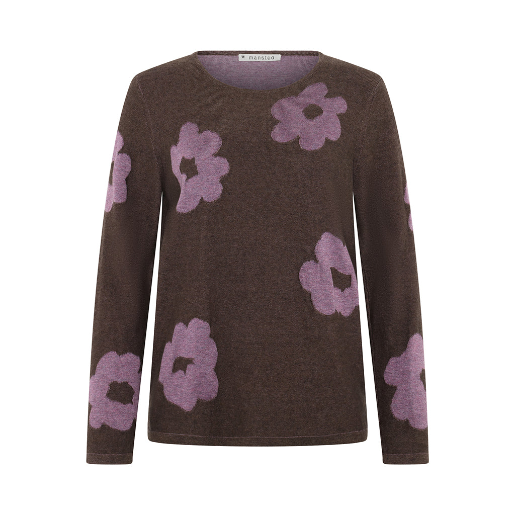 Mansted Bliss Eco Bloom Crew Jumper in Dark Brown