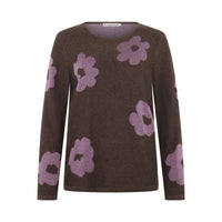 Mansted Bliss Eco Bloom Crew Jumper in Dark Brown