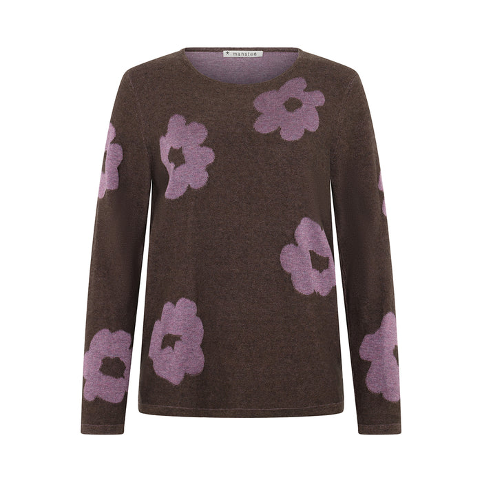Mansted Bliss Eco Bloom Crew Jumper in Dark Brown
