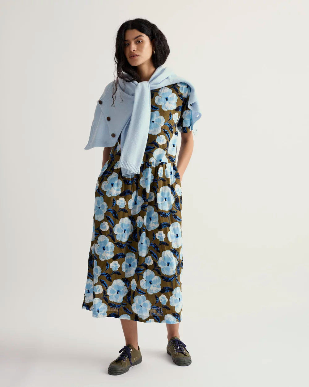 Seasalt Brouse Dress in Spring Pansy Seagrass
