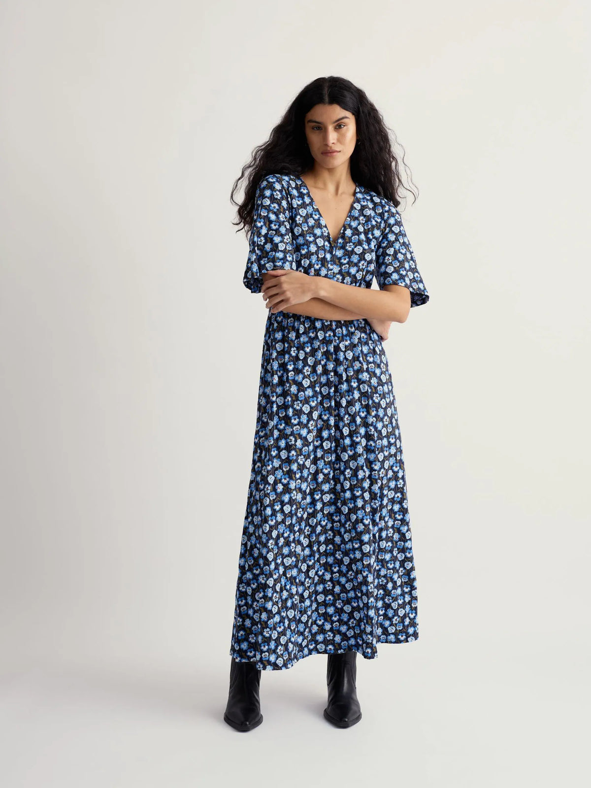 Seasalt Chateaux Dress in Pressed Pansies Sail