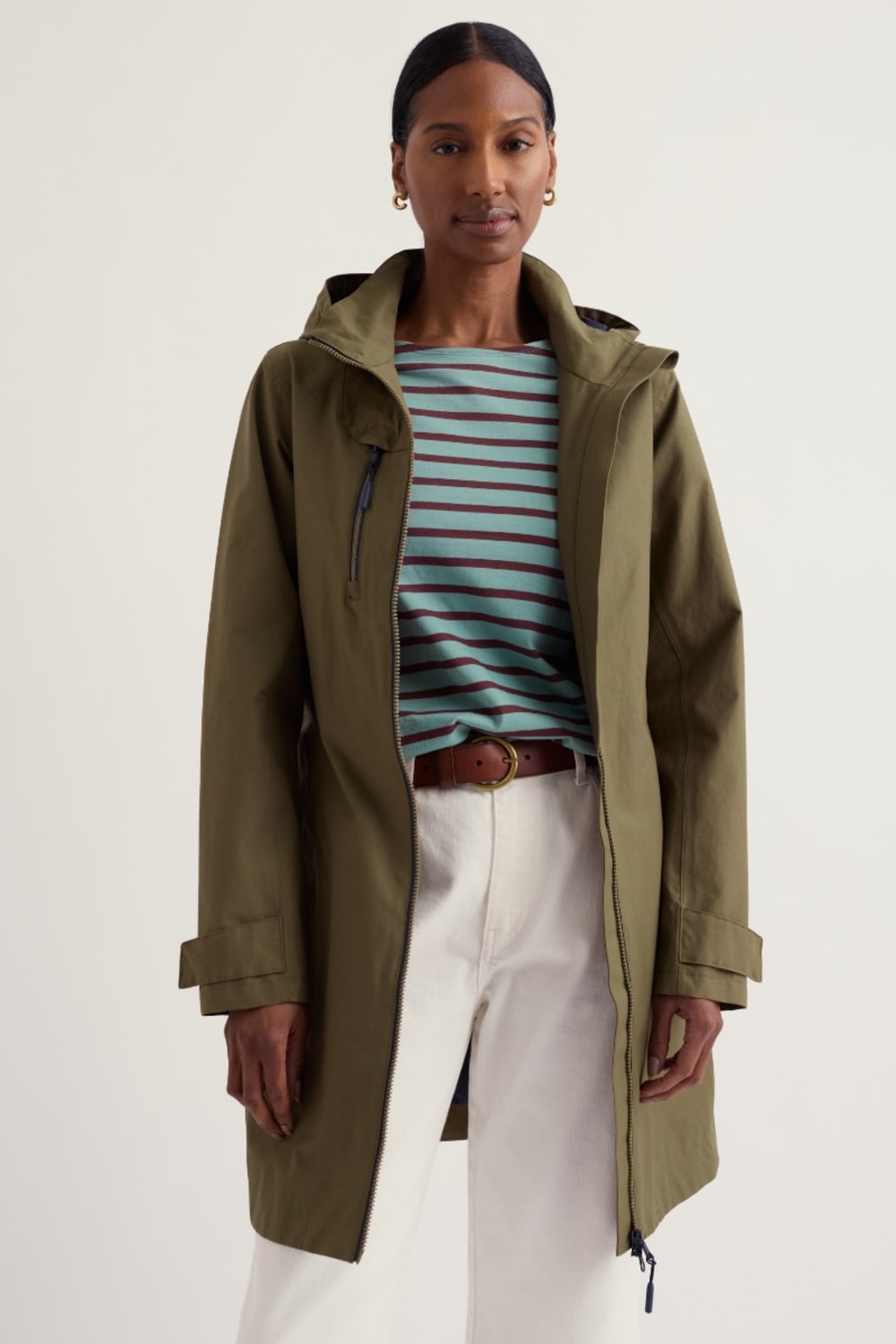 Seasalt Coverack Coat in Laurel