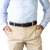 Buckle Belt Crew Plaited Belt in Navy or Brown