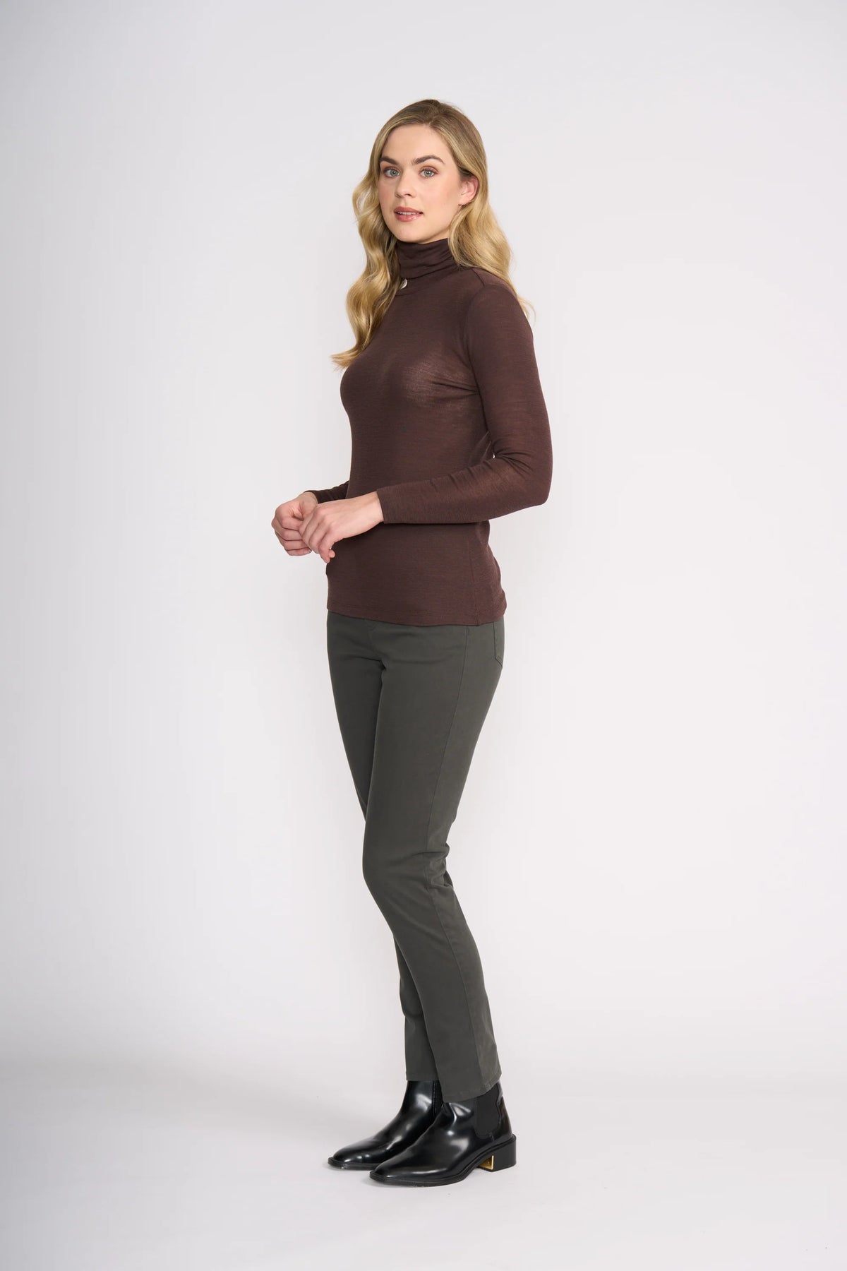 Foil Holey Moley Trouser in Dark Sage 6827