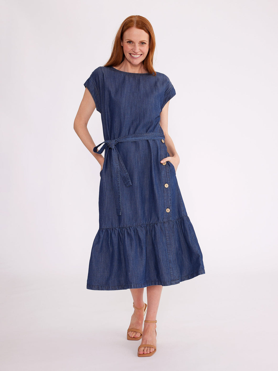 Yarra Trail Denim Button-Down Dress