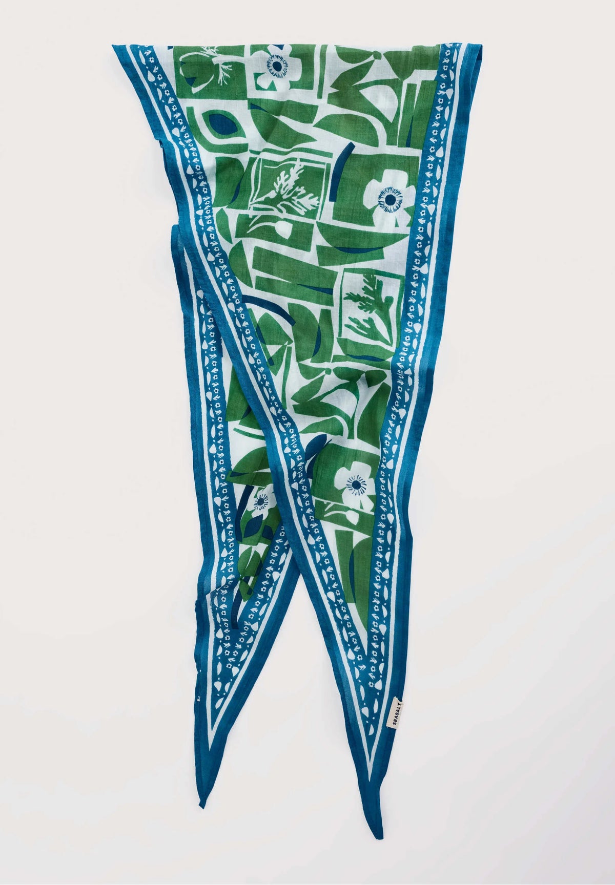Seasalt Posy Triangle Scarf in Flora Collage Border Hedgerow