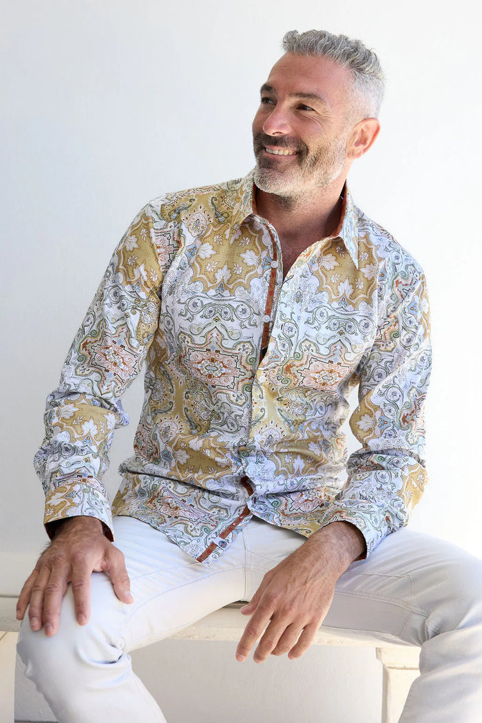 John Lennon Long Sleeve Shirt 'Crewe' in Ecru