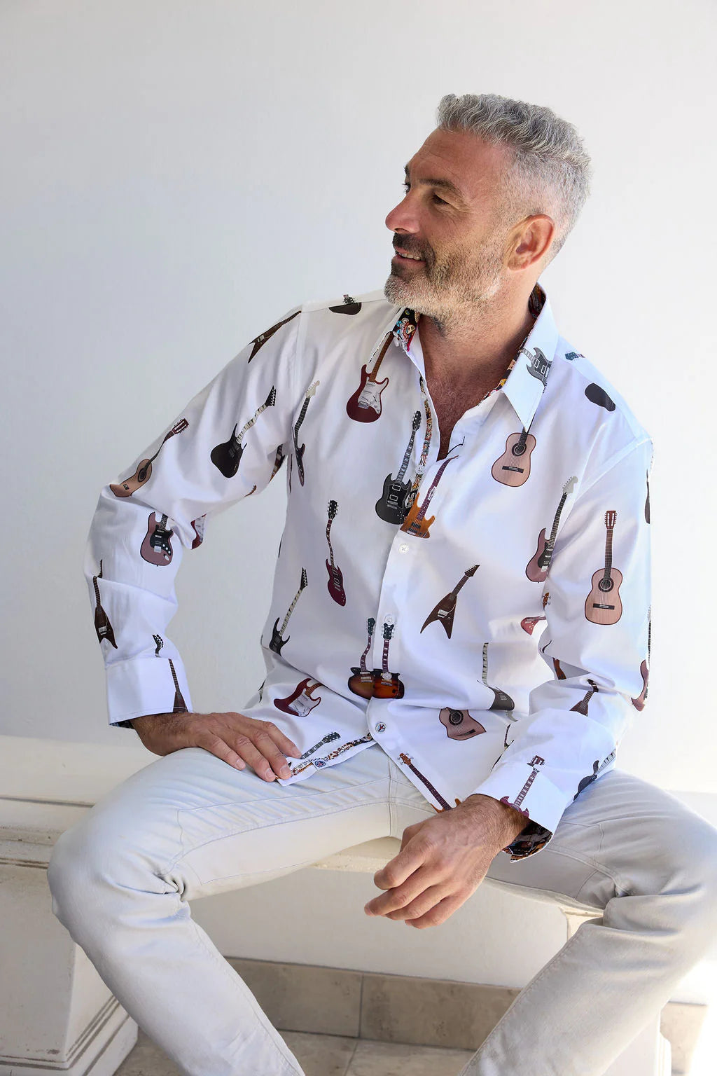 John Lennon Long Sleeve Shirt 'Sheffield' in White
