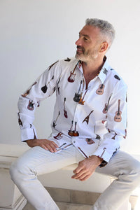 John Lennon Long Sleeve Shirt 'Sheffield' in White