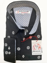 John Lennon Long Sleeve Shirt 'Wrexham' in Black