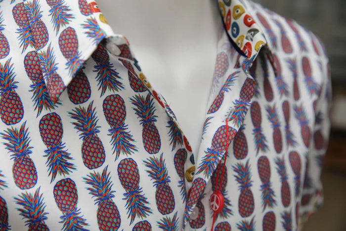 John Lennon Short Sleeve Shirt Pineapple Print 'Gateshead'