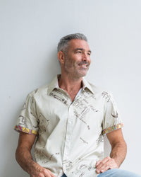 John Lennon Short Sleeve Shirt 'Four Lane' in Khaki