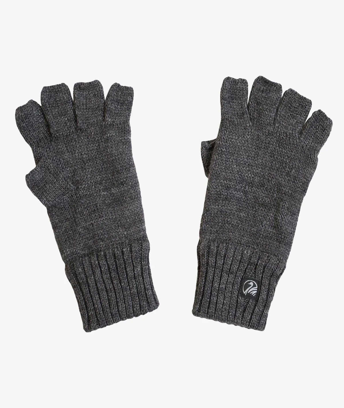 Wool Fingerless Gloves with Fleece Lining in Charcoal