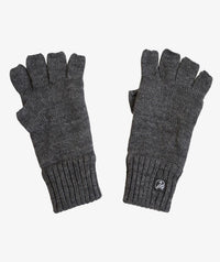 Wool Fingerless Gloves with Fleece Lining in Charcoal