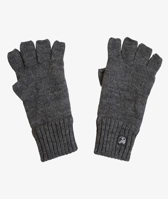 Wool Fingerless Gloves with Fleece Lining in Charcoal
