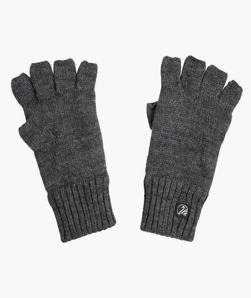 Wool Fingerless Gloves with Fleece Lining in Charcoal