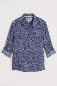 Seasalt Larissa Shirt in Flax Flower Bright Orchid