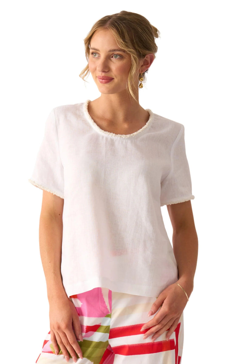 Foil Benefits Scoop Top - White FO8689