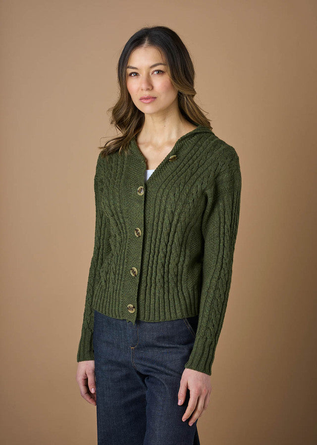 Frida Cardigan - Merino Wool - Moss