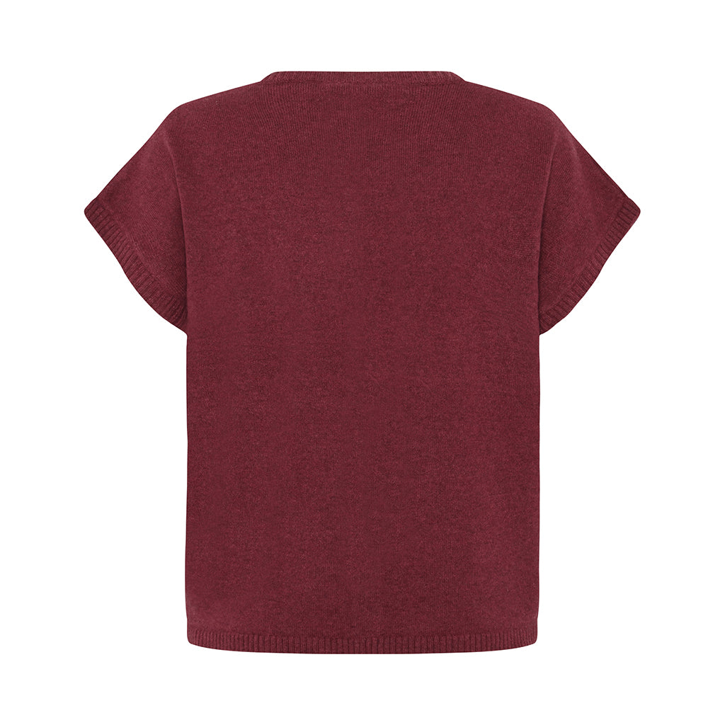 Mansted Yak-Blend  Haiku Button Vest in Ruby