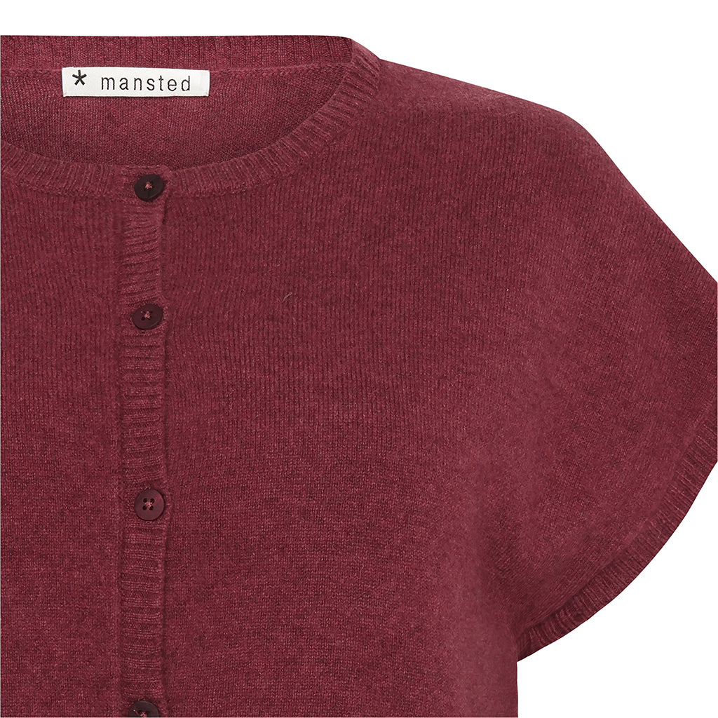 Mansted Yak-Blend  Haiku Button Vest in Ruby