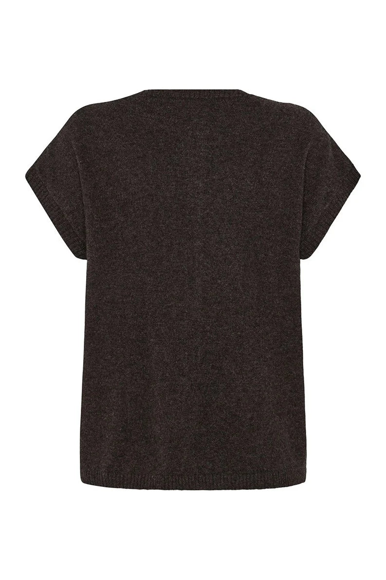 Mansted Yak-Blend  Haiku Button Vest Dark Brown