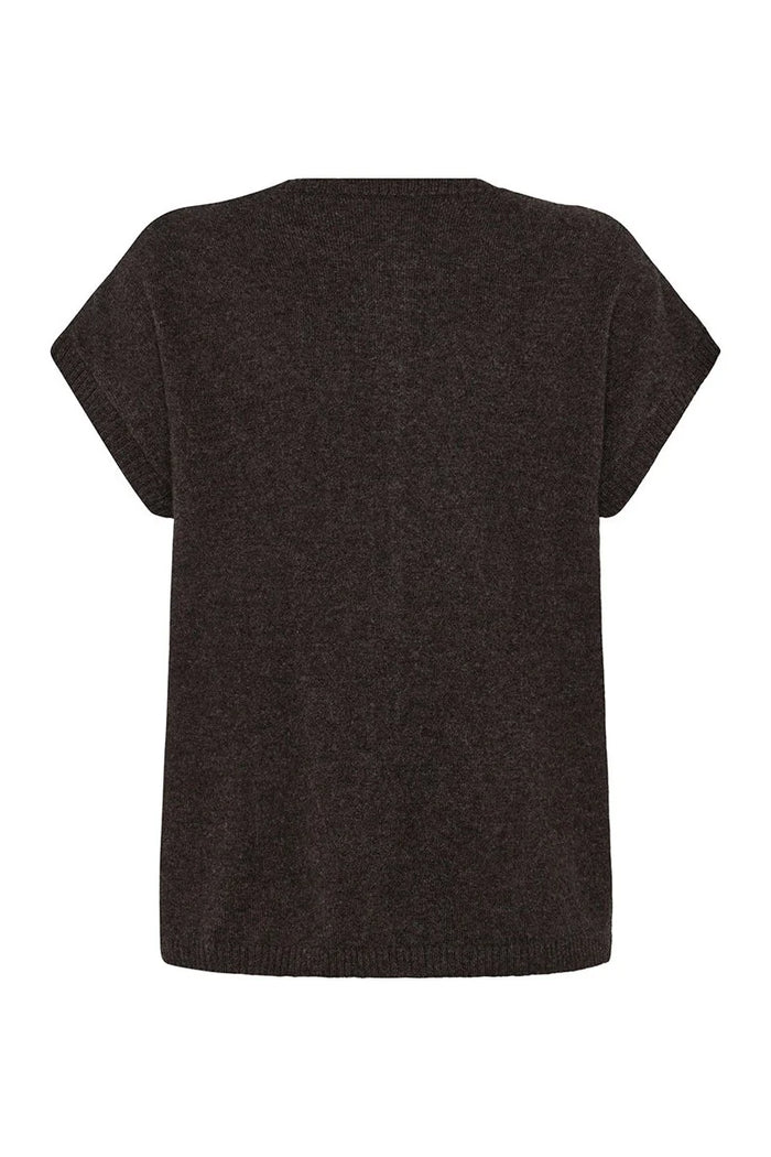 Mansted Yak-Blend  Haiku Button Vest Dark Brown