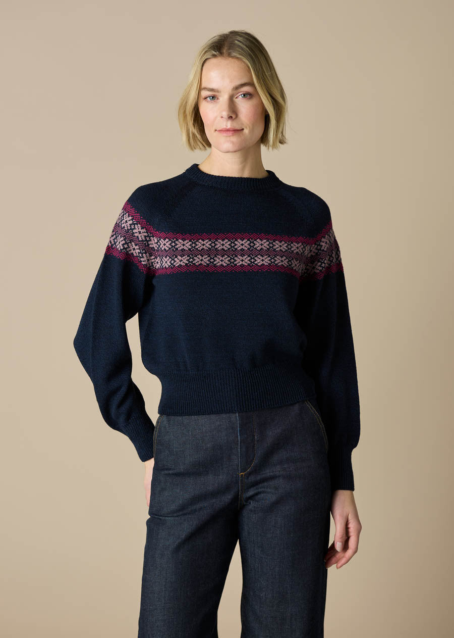 Uimi Heidi Fair Isle Jumper in Midnight