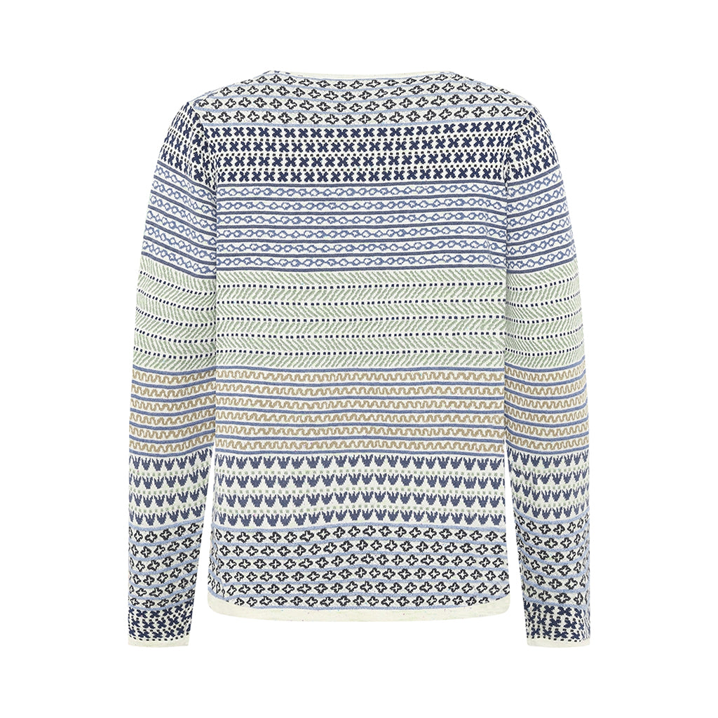 Hibiscus Eco Eco Tulip Jacquard Crew in Dark Blue
