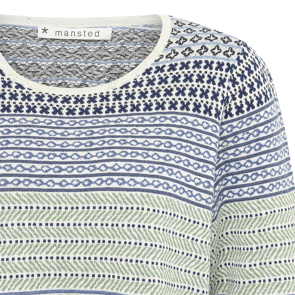 Hibiscus Eco Eco Tulip Jacquard Crew in Dark Blue