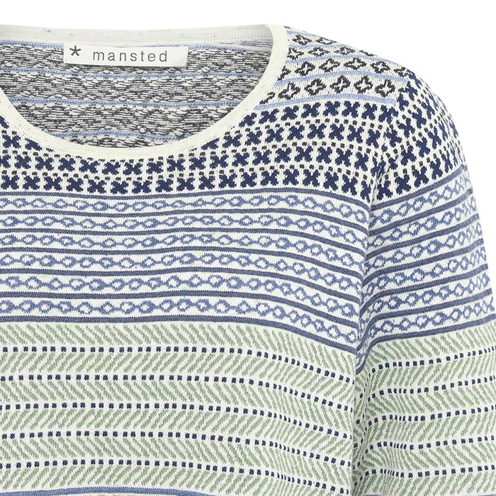 Hibiscus Eco Eco Tulip Jacquard Crew in Dark Blue