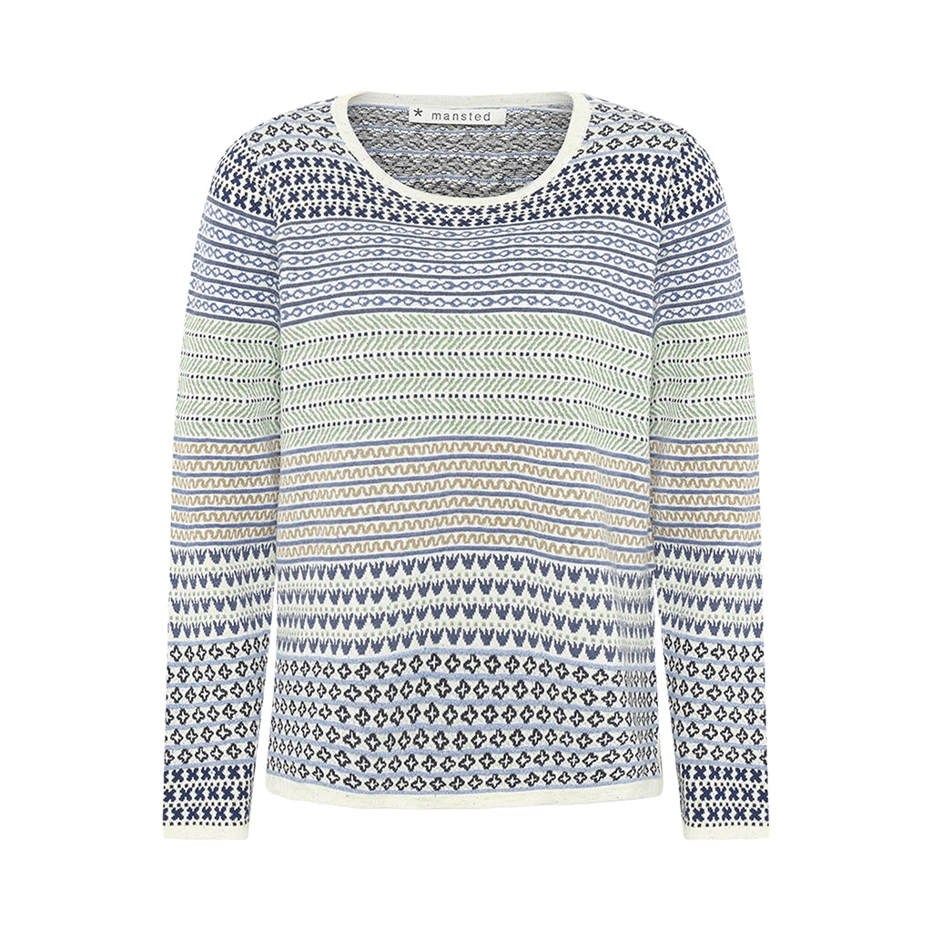 Hibiscus Eco Eco Tulip Jacquard Crew in Dark Blue