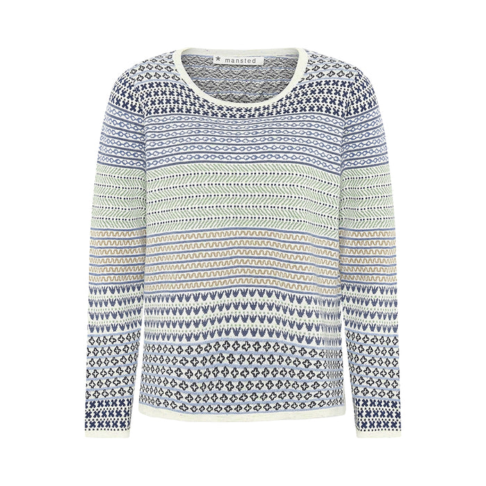 Hibiscus Eco Eco Tulip Jacquard Crew in Dark Blue