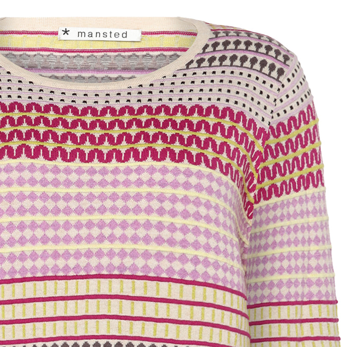 Mansted Hibiscus Eco Maze Crew in Fuchsia