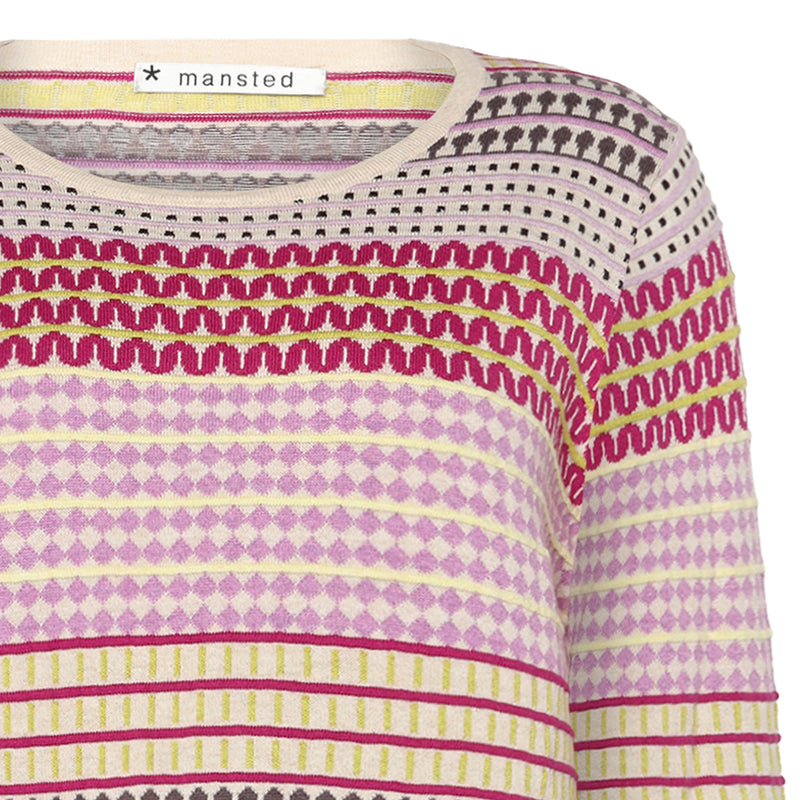 Mansted Hibiscus Eco Maze Crew in Fuchsia