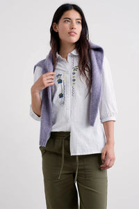 Hope Cottage Embroidered Blouse in Anthyllis Grape Thistle
