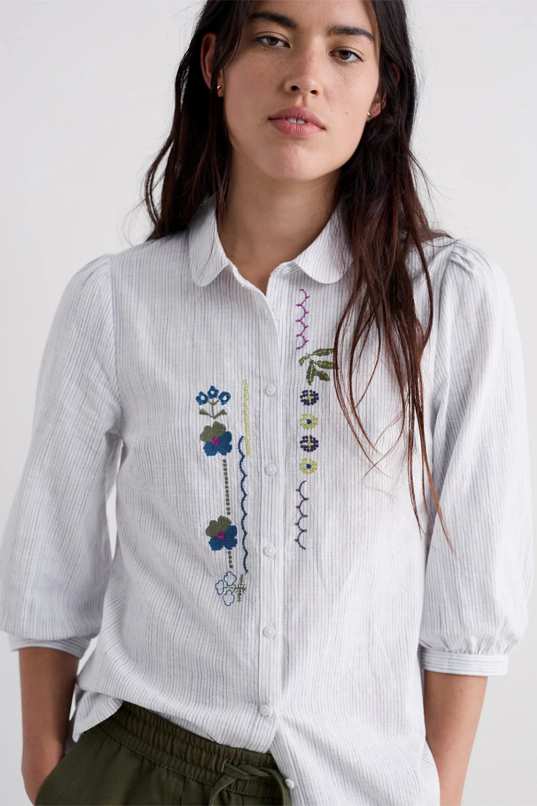 Hope Cottage Embroidered Blouse in Anthyllis Grape Thistle