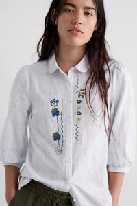Hope Cottage Embroidered Blouse in Anthyllis Grape Thistle