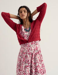 Sweet Day Cardigan in Boat Red