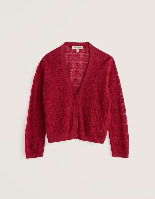 Sweet Day Cardigan in Boat Red